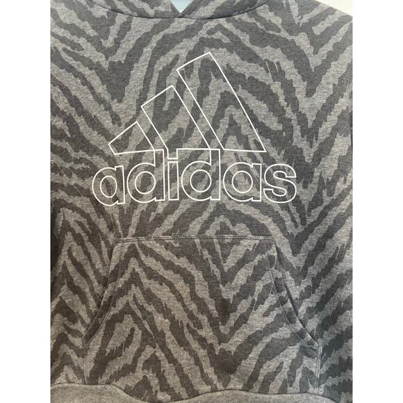 Adidas Girls Comfy Animal Print Activewear Hoodie Gray 10/12 - Picture 4 of 6